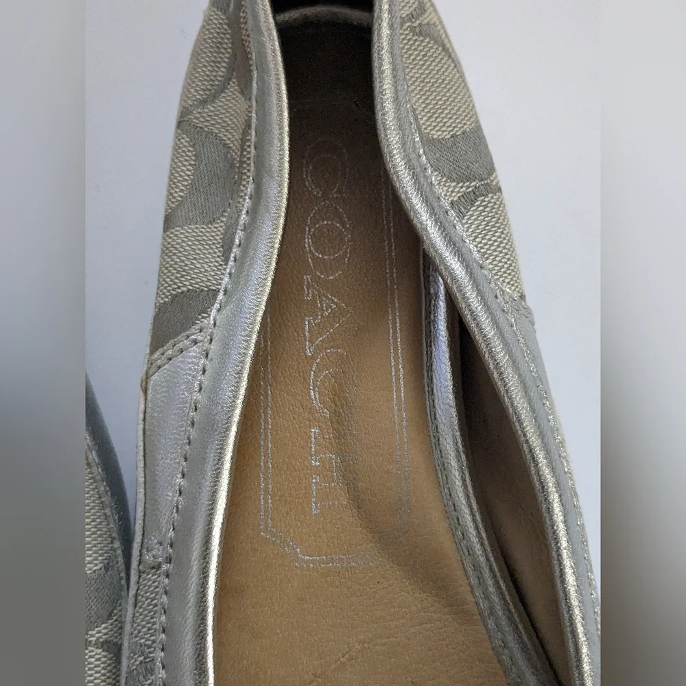 Coach Sarah Ballet Flats with a ribbon bow toe. - Picture 7 of 9